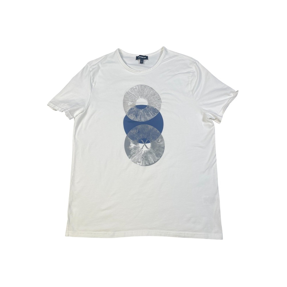 Express t shirt men's graphic design embroidery white short sleeve